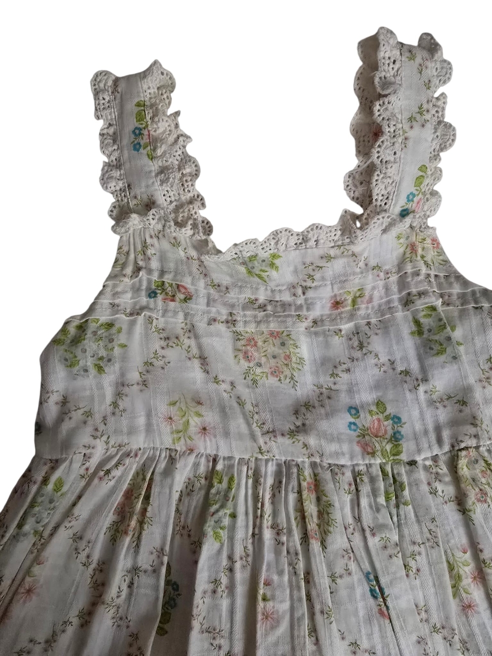 Haute Hippie White Floral Lace-Trim Girls' Sundress - Picture 2 of 3